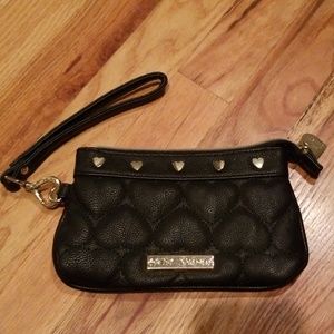 Betsey Johnson Black Heart Wristlet